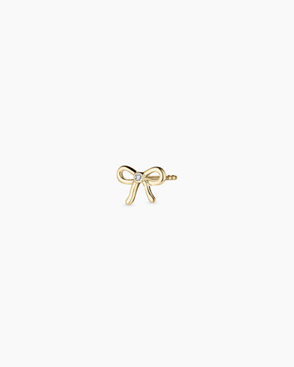 14K Diamond Put a Bow on it Single Stud
