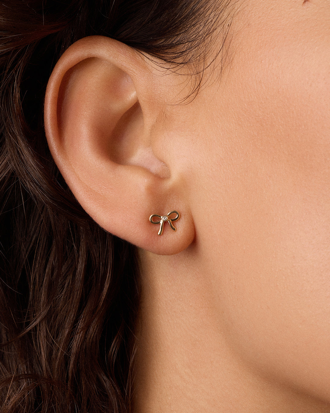 14K Diamond Put a Bow on it Single Stud