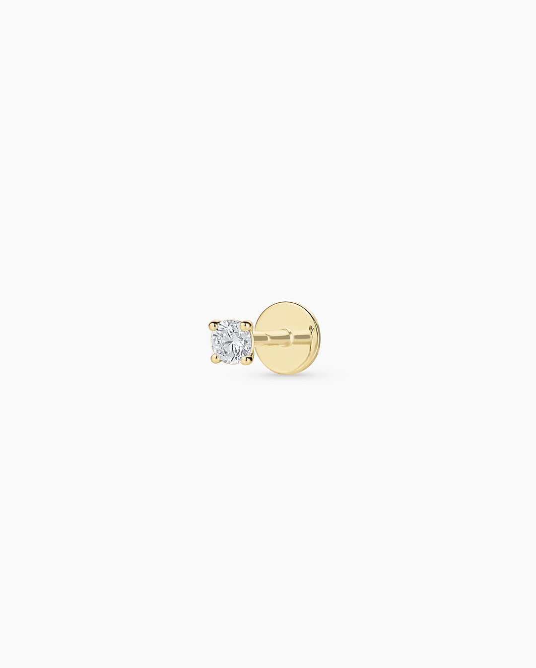 14K Lab Grown Diamond Solitaire Flat Back Single Stud