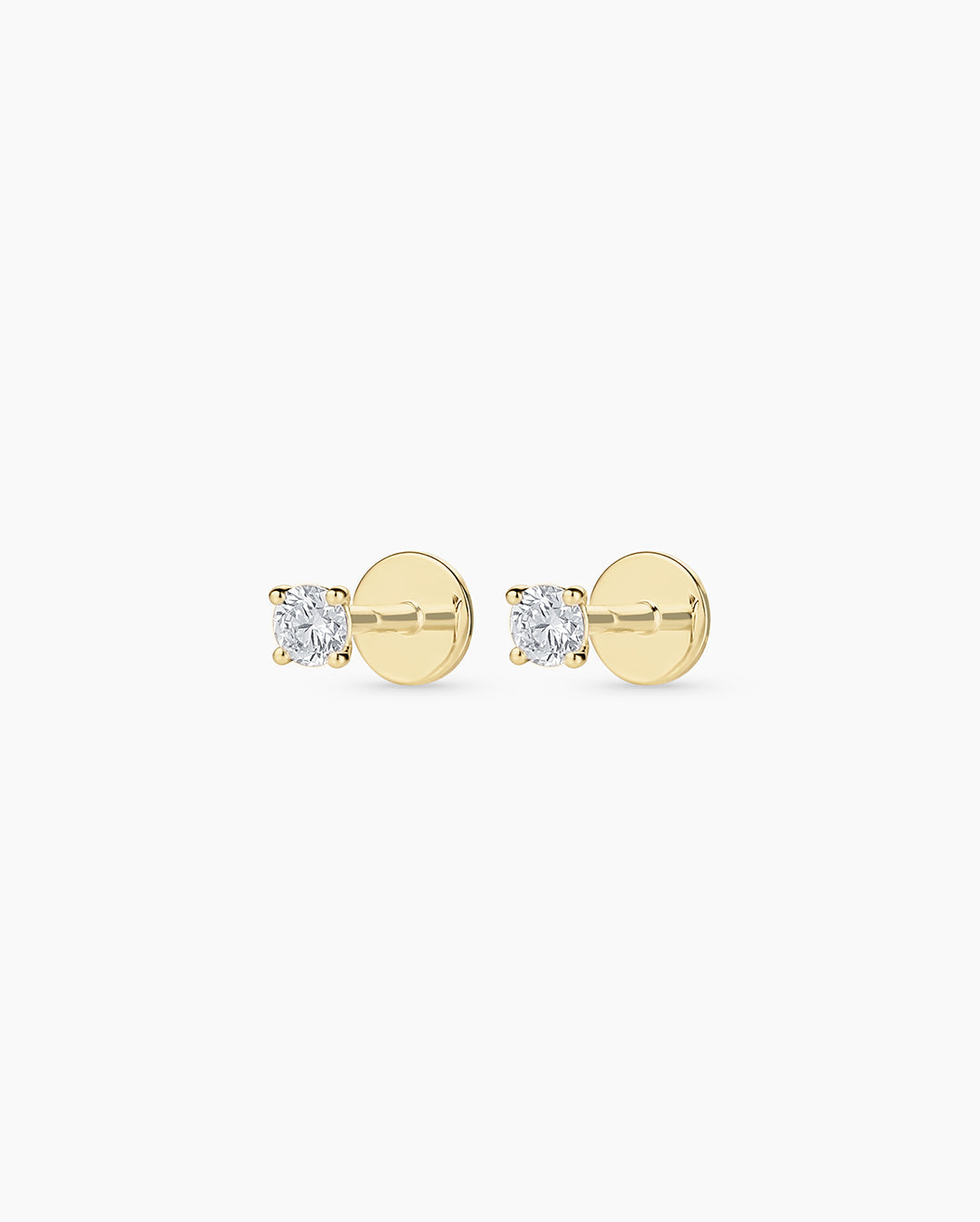 14K Lab Grown Diamond Solitaire Flat Back Studs