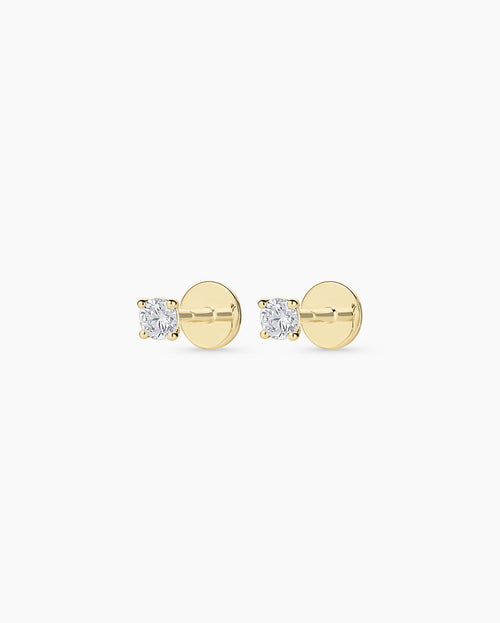 14K Lab Grown Diamond Solitaire Flat Back Studs
