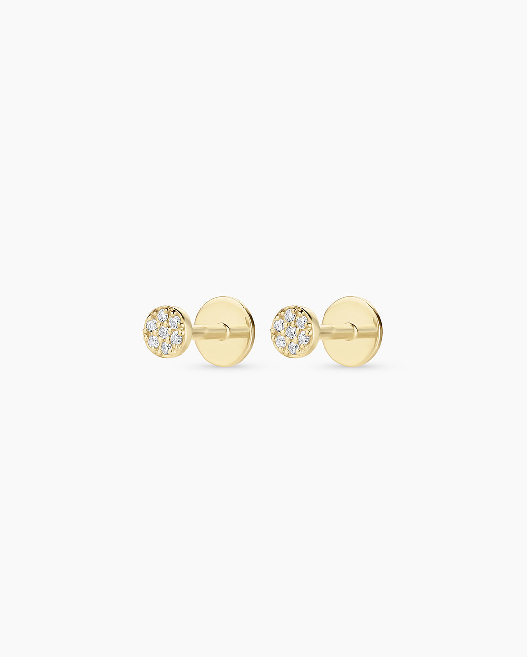 14K Diamond Pavé Flat Back Studs