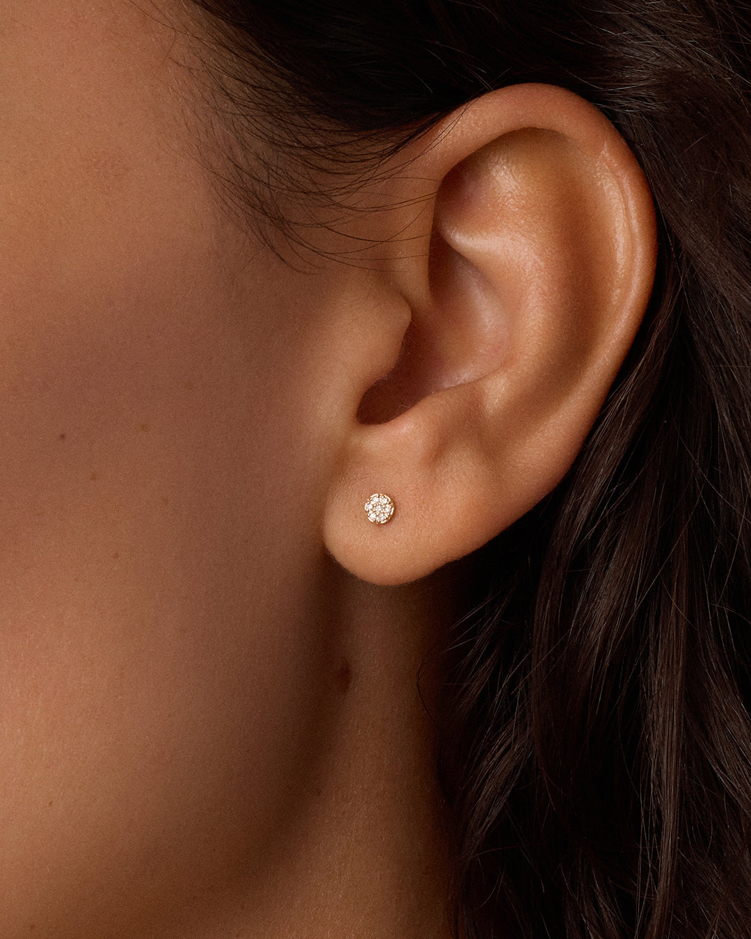 14K Diamond Pavé Flat Back Studs