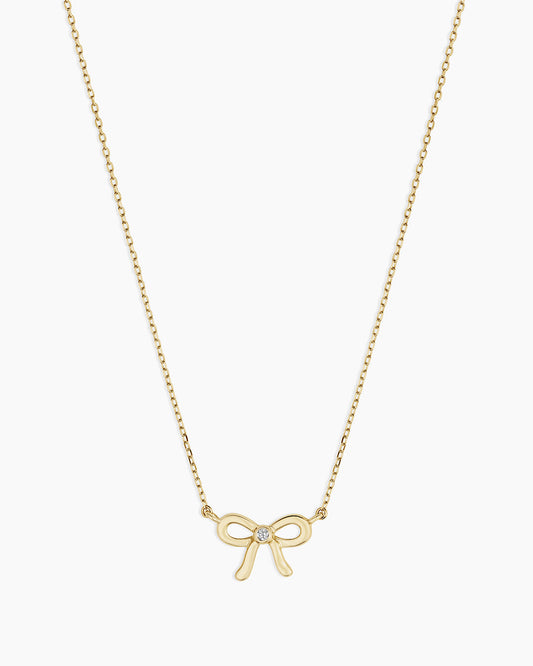 14K Diamond Put a Bow on it Necklace