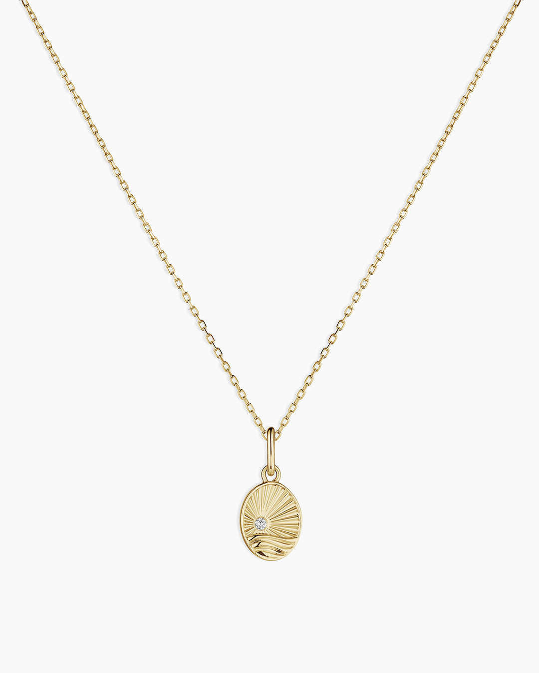 14K Diamond Beach Charm Necklace