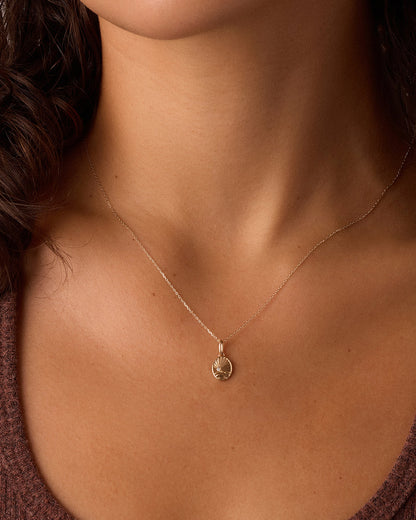 14K Diamond Beach Charm Necklace