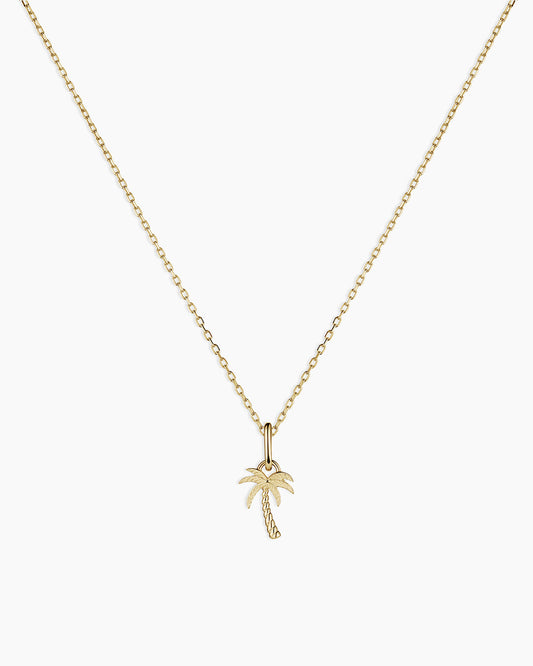 14K Gold Palm Charm Necklace