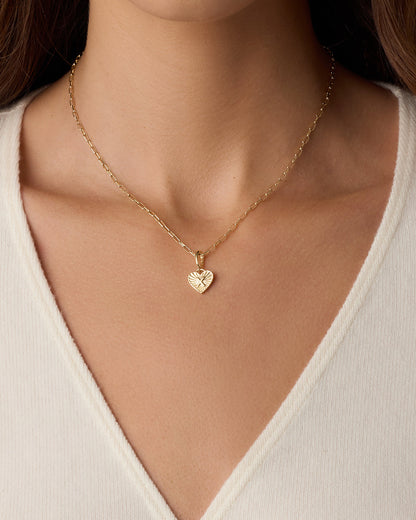 Vintage Heart Alphabet Charm Necklace