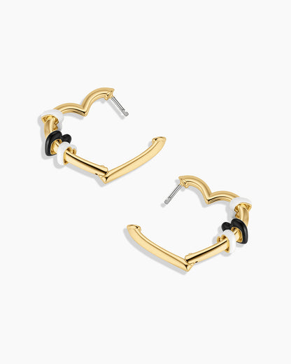 Campbell Heart Bead Hoops