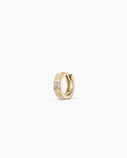 14K Diamond Love Rose Single Huggie