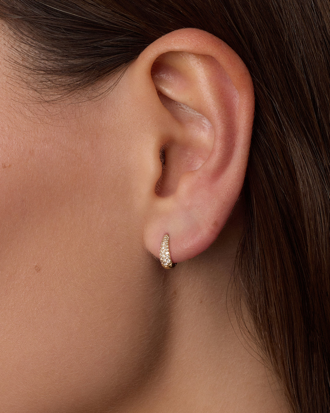 14K Diamond Banks Huggies