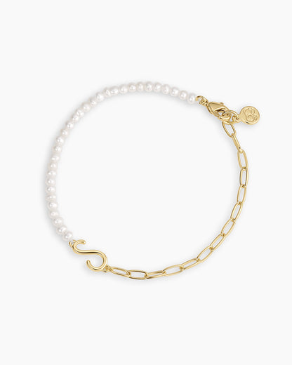 Lou Pearl Alphabet Bracelet