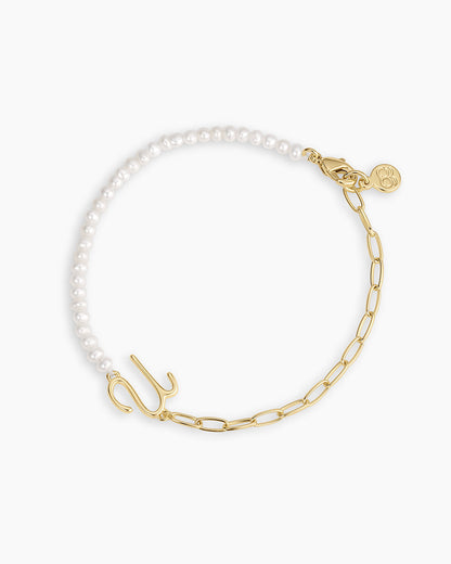 Lou Pearl Alphabet Bracelet