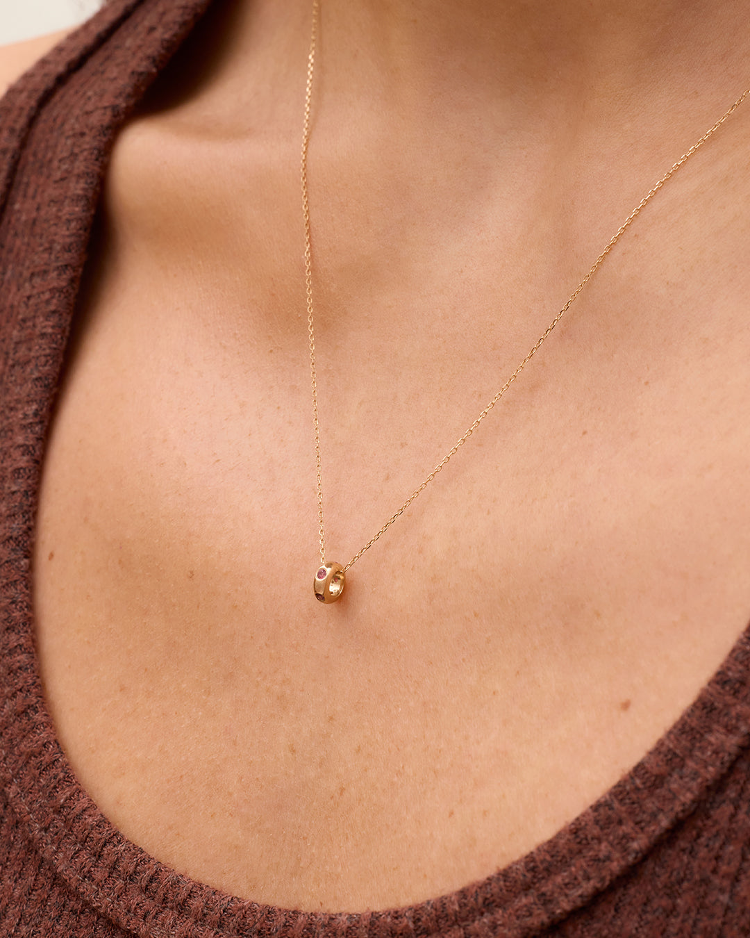 14K Gold Birthstone Halo Charm