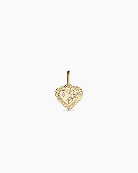 14K Gold Milestone Heart Charm
