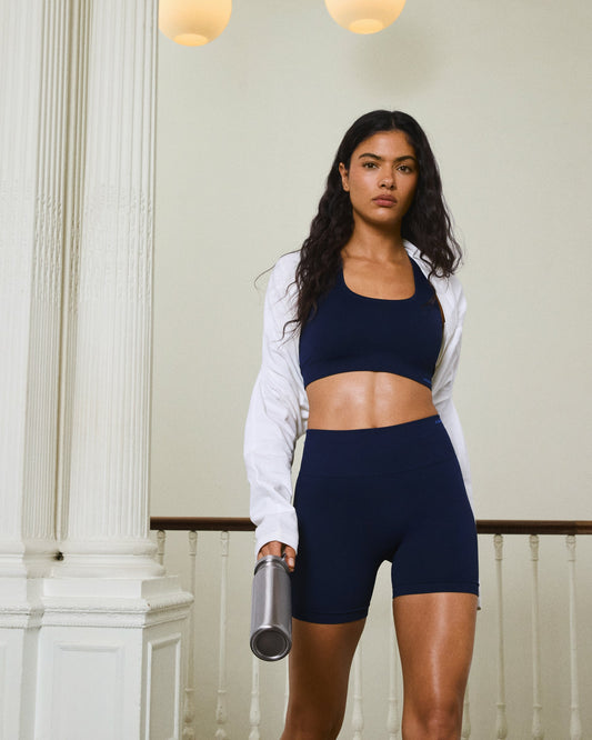 Classic Seamless Crop Shorts - Navy Blue