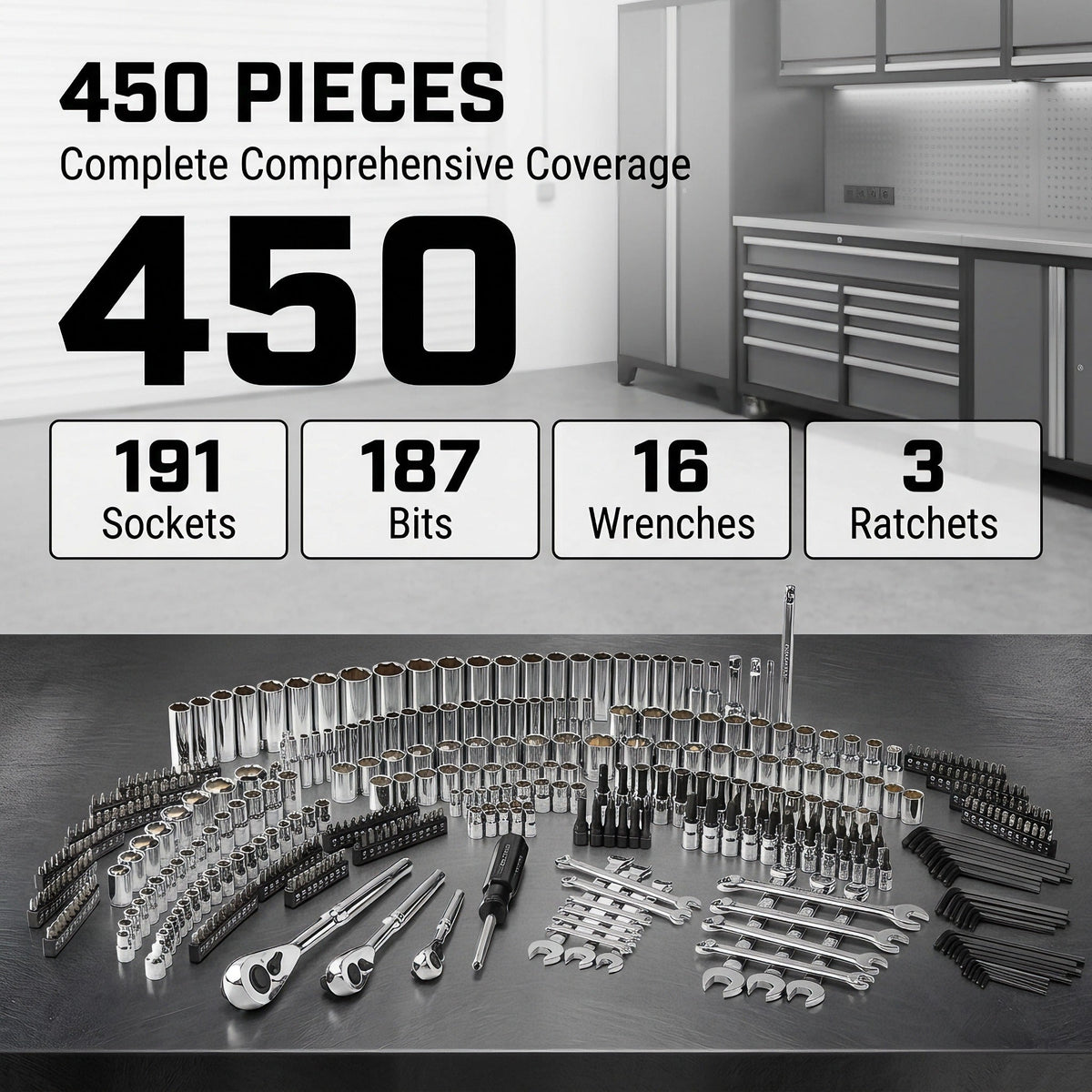 Craftsman 450-Piece Complete Automotive Tool Kit – Heavy-Duty Set for Garage, Auto Repair & DIY Projects