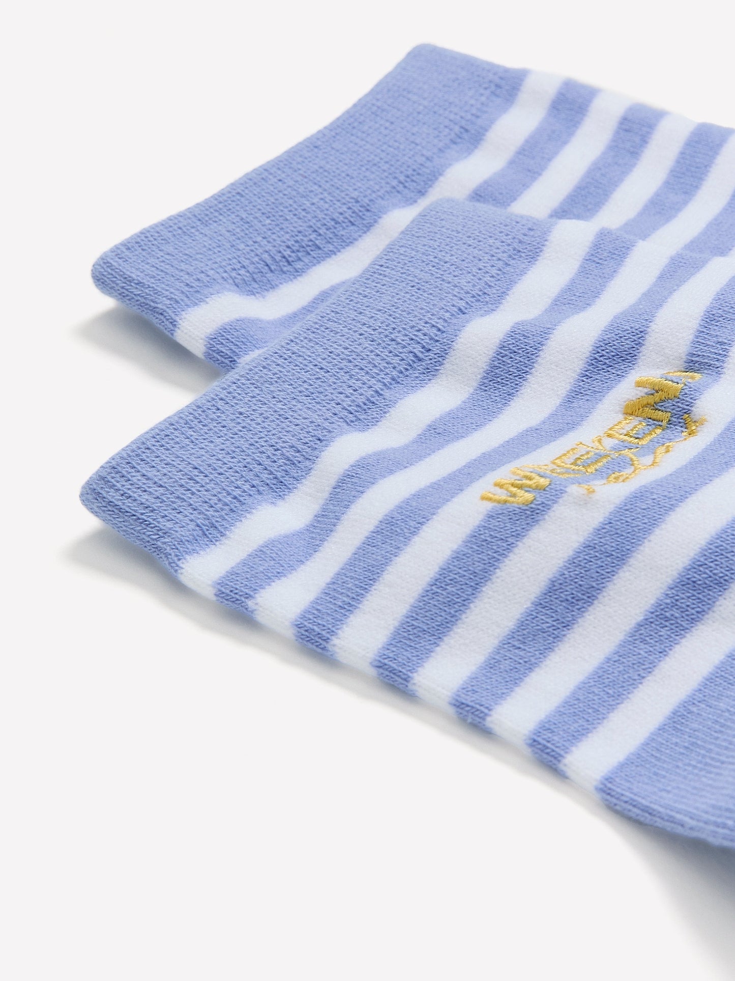 Striped Ankle Socks with Embroidered Letters