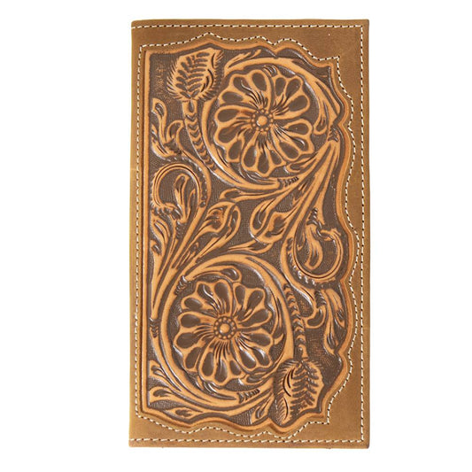 3D Floral Embossed Inlay Rodeo Wallet