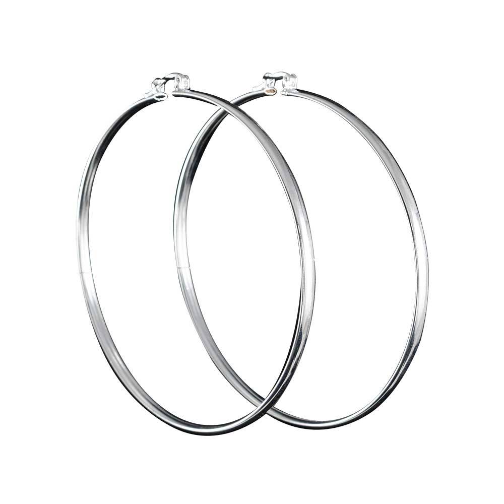 3" Sterling Hoop Earrings