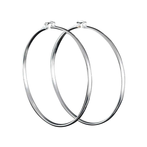 3" Sterling Hoop Earrings