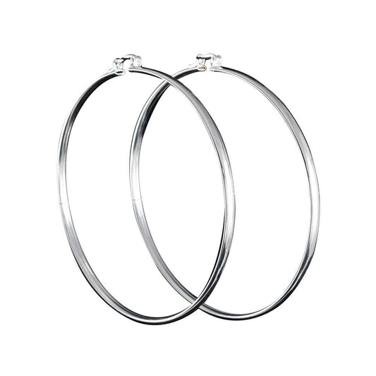 3" Sterling Hoop Earrings