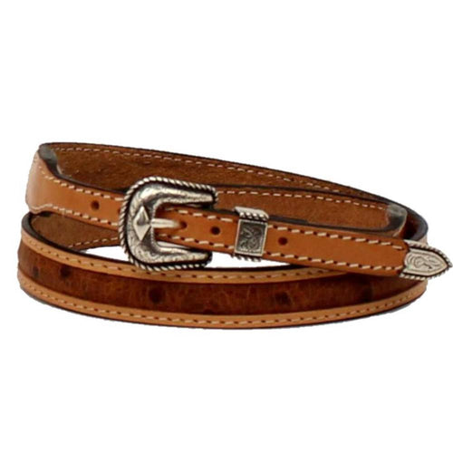 3D  Brown Ostrich Hatband
