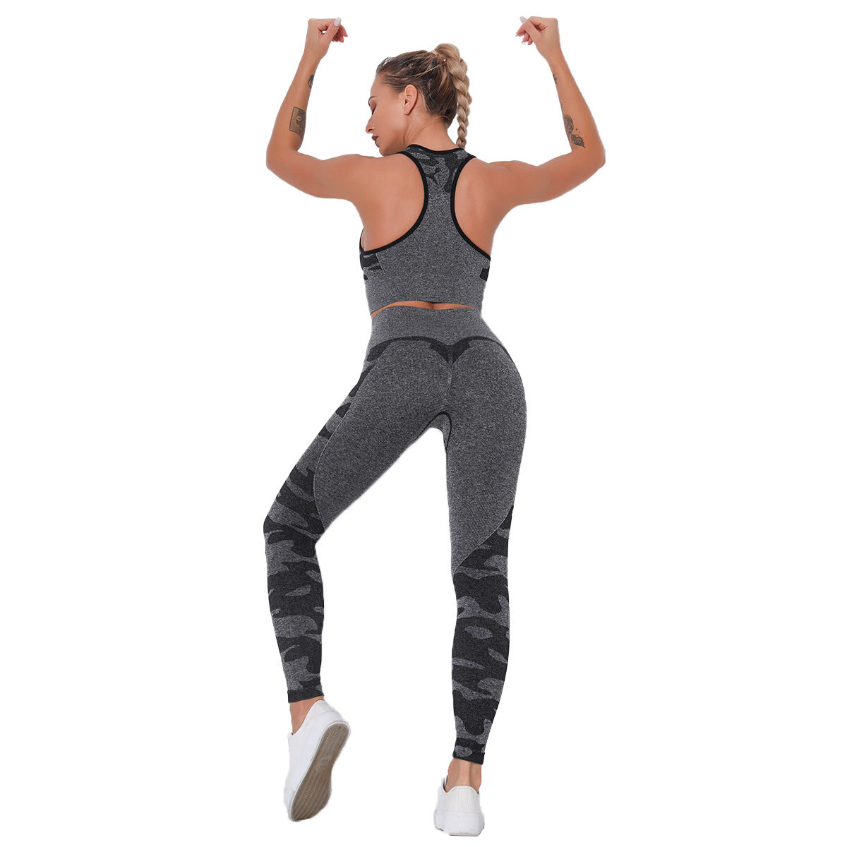 Seamless camouflage bra set for women
