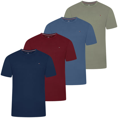 Tommy Hilfiger Flag Embroidery Fitted Crew Neck T-Shirt