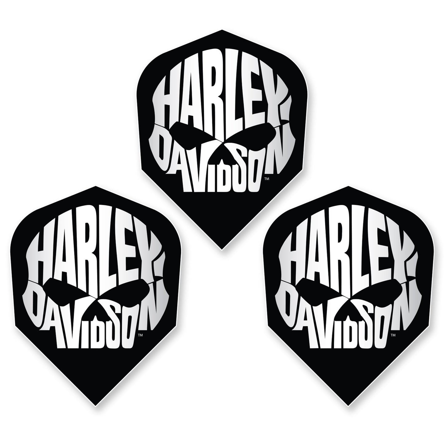 HARLEY DAVIDSON - Official Licensed Dart Flights - HD SKULL BLACK - Standard Size - 100 Micron