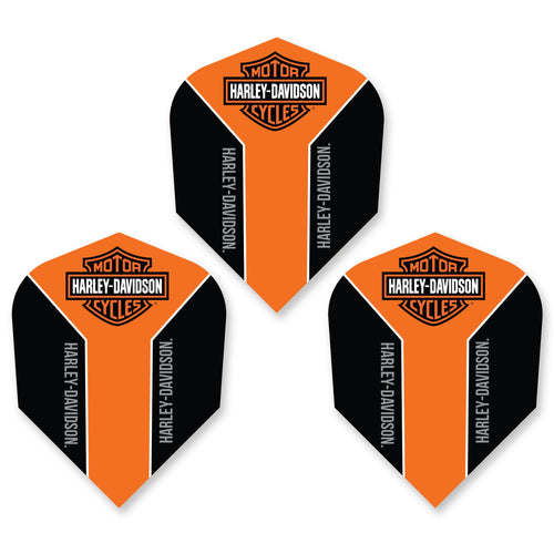 HARLEY DAVIDSON - Official Licensed Dart Flights - ORANGE AND BLACK - Standard Size - 100 Micron