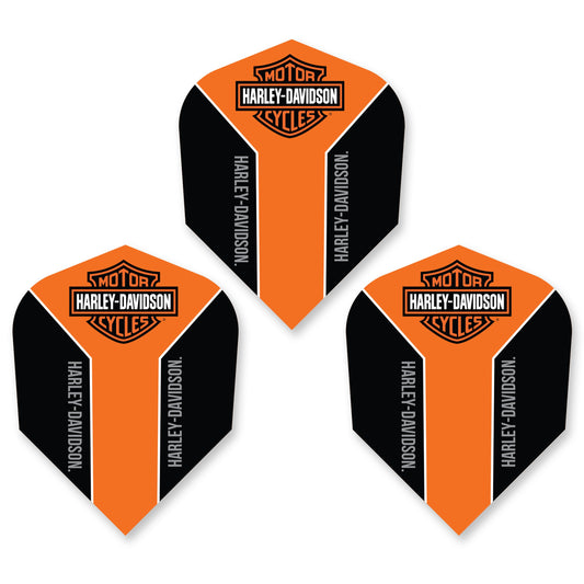 HARLEY DAVIDSON - Official Licensed Dart Flights - ORANGE AND BLACK - Standard Size - 100 Micron