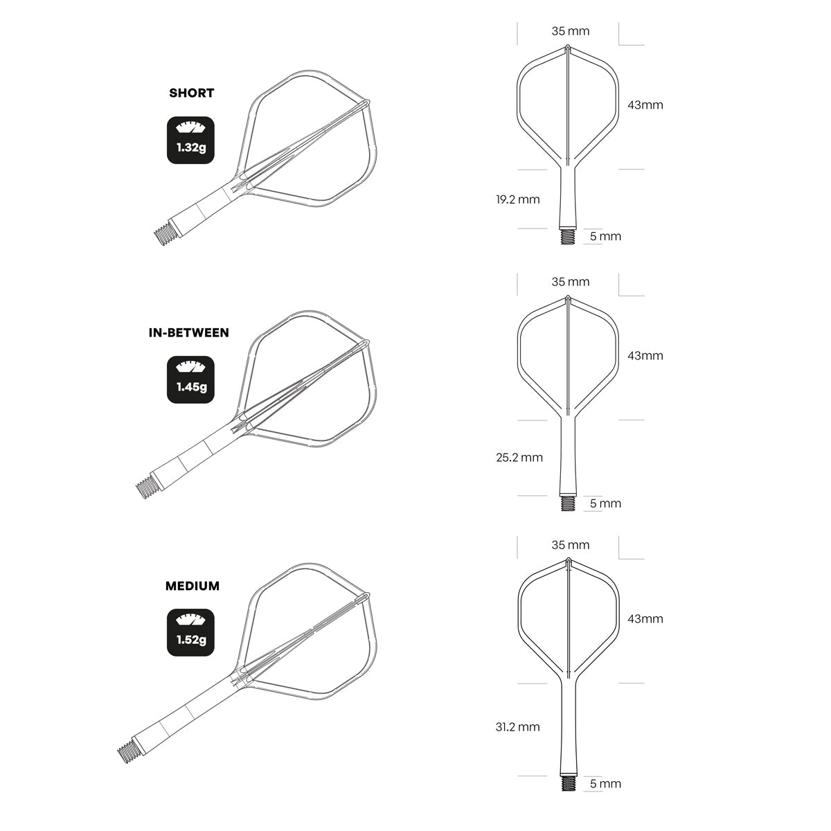 SHOT - FLIGHT DECK - ONE PIECE Dart and Flight System - WHITE