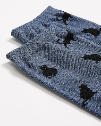 Crew Socks with Cat Print