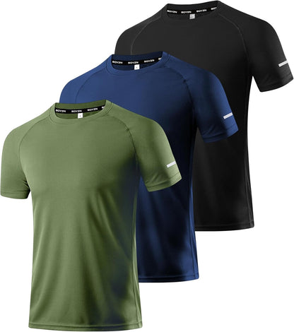 Boyzn 1, 3, 5 or 7 Pack Men's Workout Running Shirts, Dry Fit Moisture Wicking T-Shirt, Gym Athletic Short Sleeve Tee Shirts