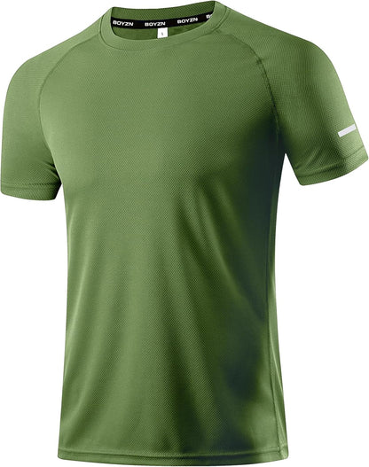 Boyzn 1, 3, 5 or 7 Pack Men's Workout Running Shirts, Dry Fit Moisture Wicking T-Shirt, Gym Athletic Short Sleeve Tee Shirts