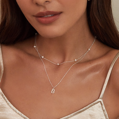 Silver Initial Letter Necklace