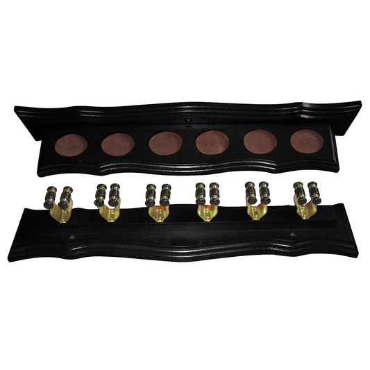 Formula 6 Cue Wall Rack With Clips - Black