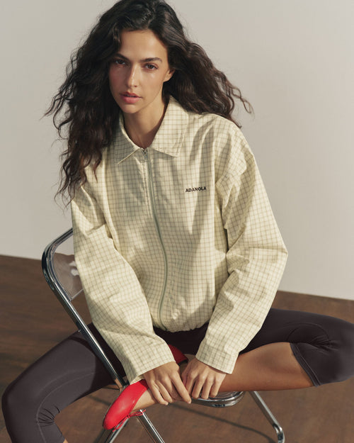 Checked Collared Jacket - Buttercream