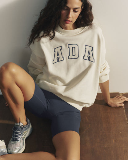 ADA Oversized Sweatshirt - Marshmallow White/Midnight Blue