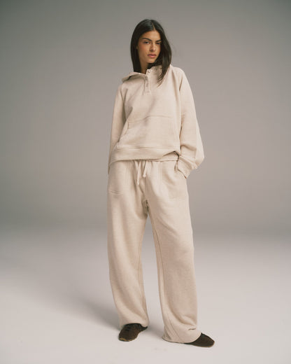 Loopback Straight Leg Sweatpants - Oatmeal Melange