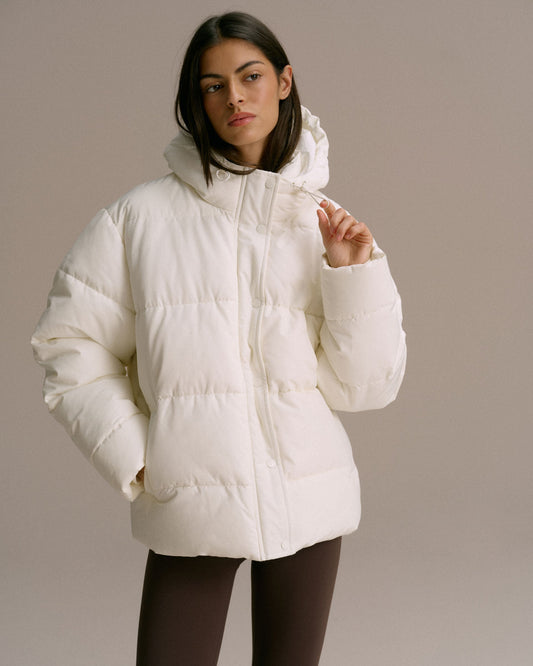 Hooded Puffer Jacket - Marshmallow White