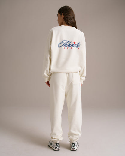 Varsity Collegiate Sweatpants - Marshmallow White