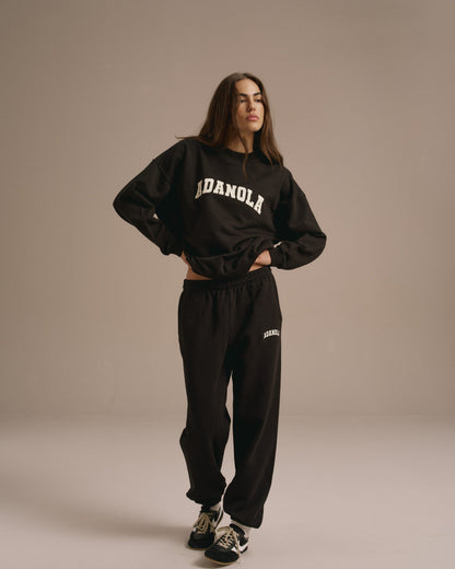 Varsity Oversized Sweatshirt - Black