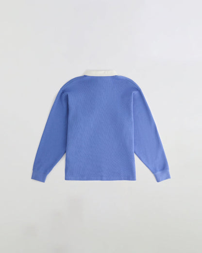 Varsity Oversized Rugby Top - Blossom Blue/Marshmallow White