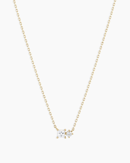 14K Diamond and White Sapphire Necklace