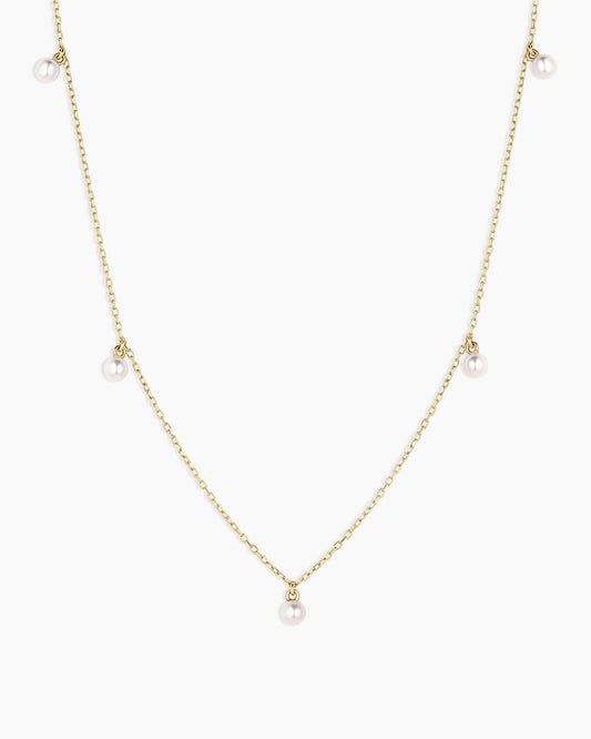 14K Gold Pearl Flutter Necklace