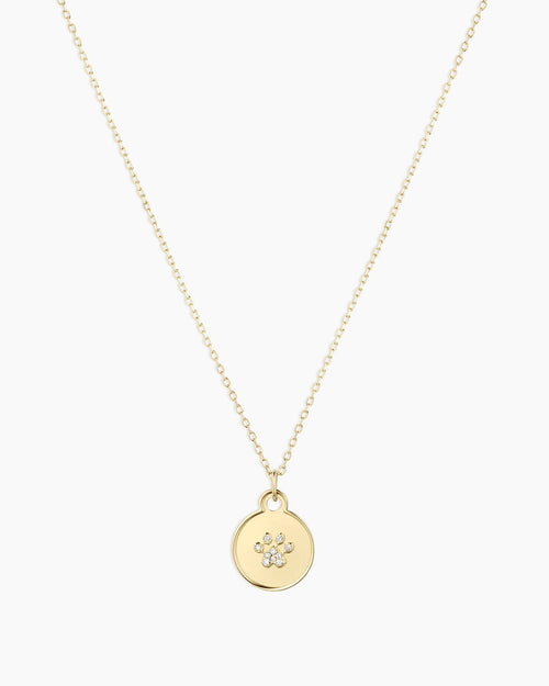 14K Diamond Paw Necklace