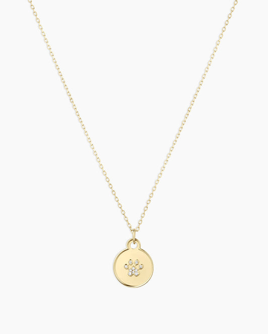 14K Diamond Paw Necklace