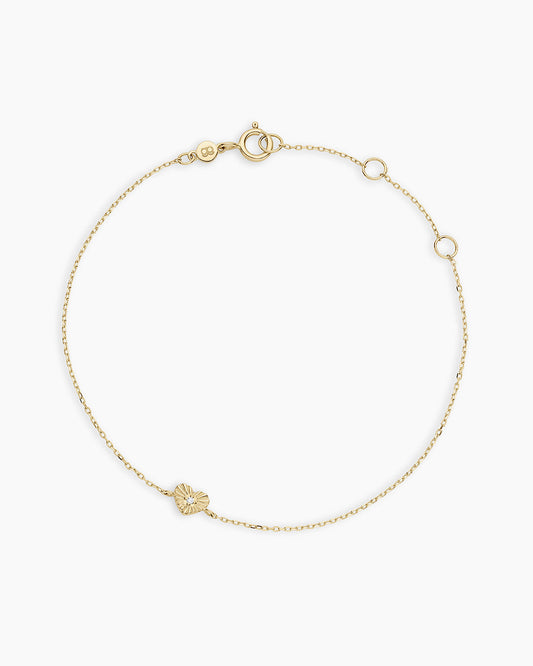 14K Diamond Vintage Heart Bracelet